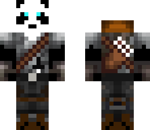 panda warrior with light blue eyes 