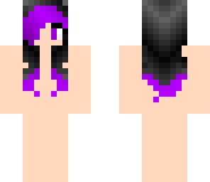 black hair base with purple tips