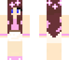 flowerly girl with brown hair