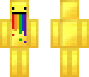 rainbow pukeing gold man