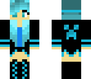 blue haired gamer girl
