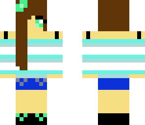 striped brunette girl