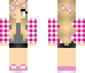 skater girl with flower head band