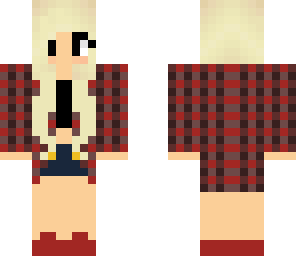 blonde with flannel cardigan