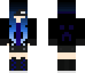 blue and black girl