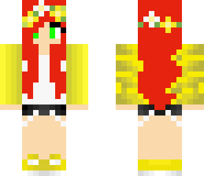 yellow red head
