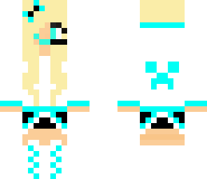 blue bow creeper girl