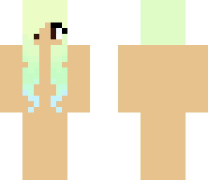 blonde green and blue ombre hair skin base