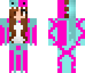 pink and blue dino girl