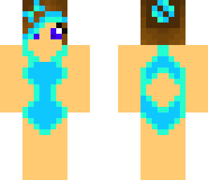 blue and mint bathing suit