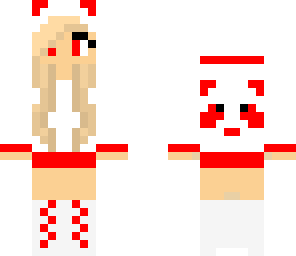 red and white panda girl