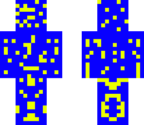 weird blue and gold man