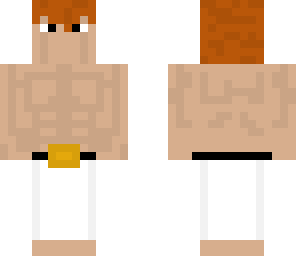 skirtless karate man