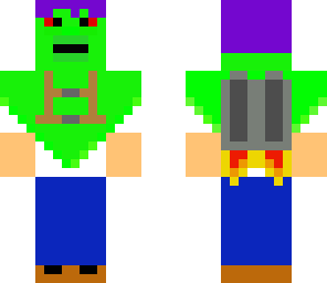 weird green goblin guy with a jetpack
