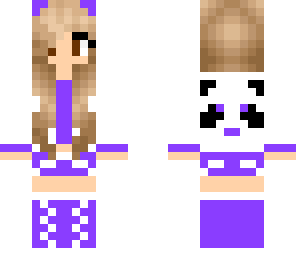 purple panda girl with long shirt and headphone