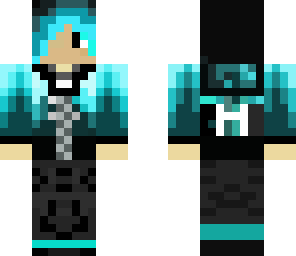 aqua blue emo boy