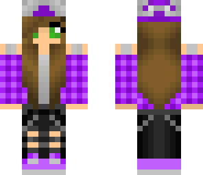 purple plaid gal