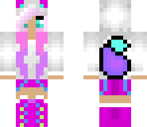 cute blue and pink wolf