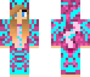 pink onsie with blue dots