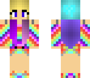 rainbow multi-colored hair girl