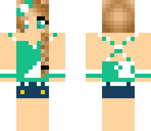 cute green and white barefoot girl