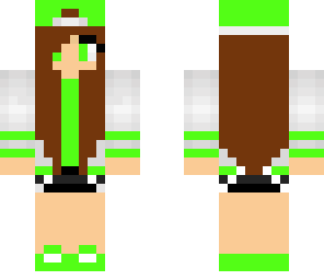 neon green tomboy skin with brown hair