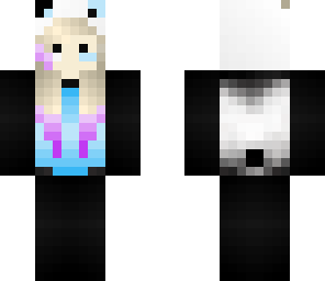 blue and white panda girl