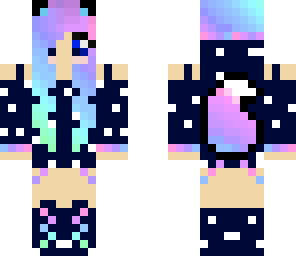 midnight pastel wolf girl