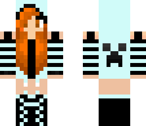 blue and black creeper girl