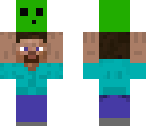 steve holding a slime