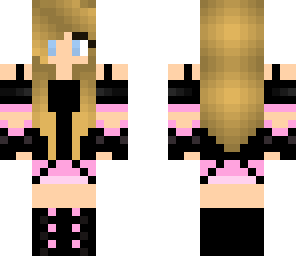 pink and black girl skin