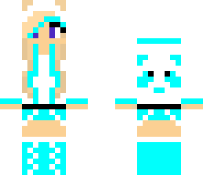 black and turquiose panda girl