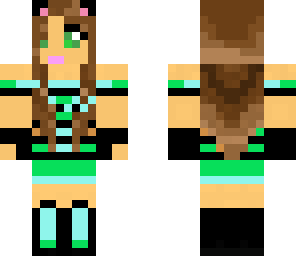 cute blue and green tiger girl