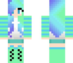 blue and sea green girl