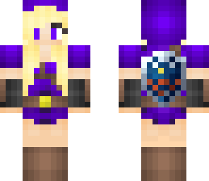 girl purple link w headphones