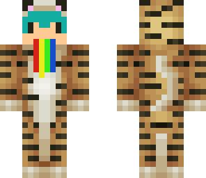 rainbow pixel barf tiger boy