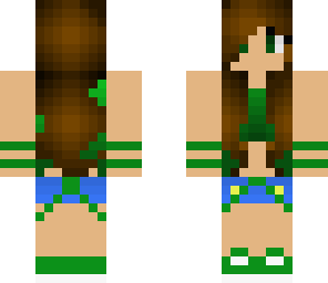 green cute girl