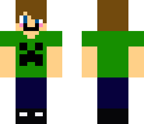 blushing boy with creeper shirt