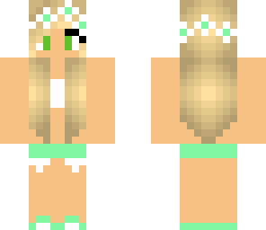 green girl in bikini