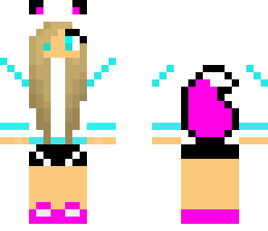 aqua purple wolf girl