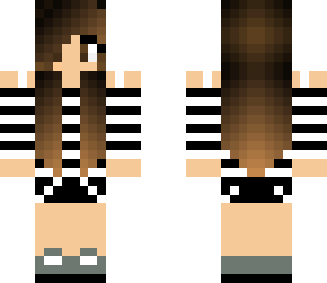 black and white stripe girl