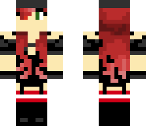 red goth chick