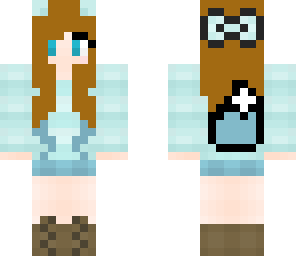 shy blue wolf girl