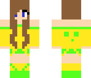 green and yellow slime girl