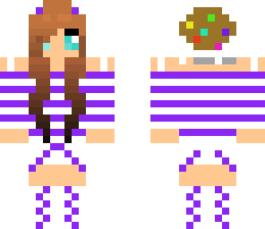 white and purple striped girl