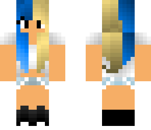 half blue half blonde