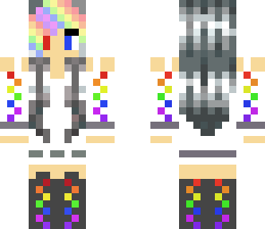 rainbow girl with silver hair
