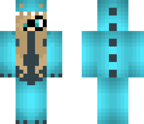 blue dino girl with glasses