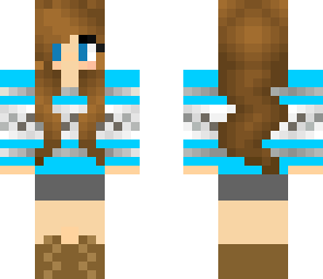 blue brunette girl