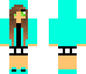 girl with blue black and white